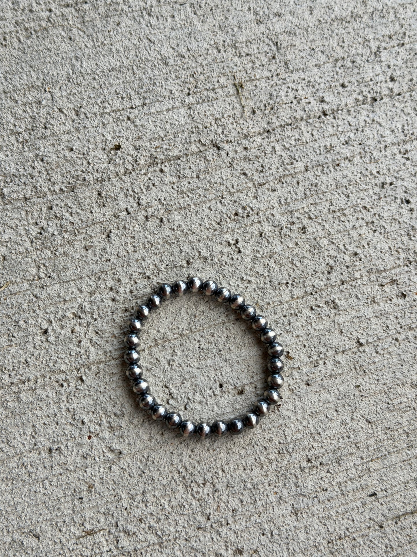 6mm Sterling Pearl Stretchy Bracelet