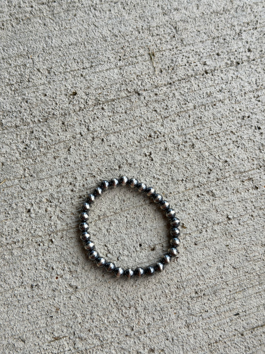 6mm Sterling Pearl Stretchy Bracelet