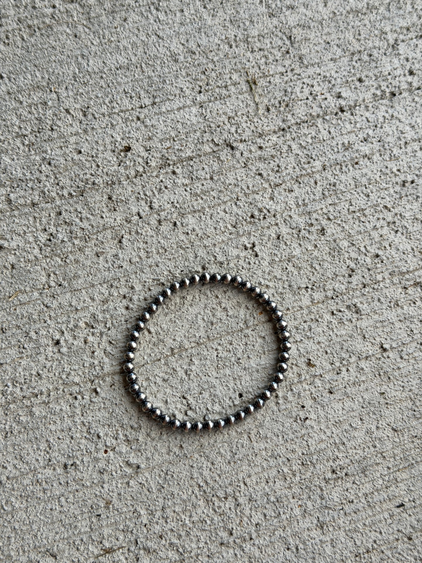 4mm Sterling Pearl Stretchy Bracelet