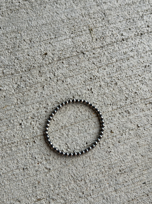 4mm Sterling Pearl Stretchy Bracelet