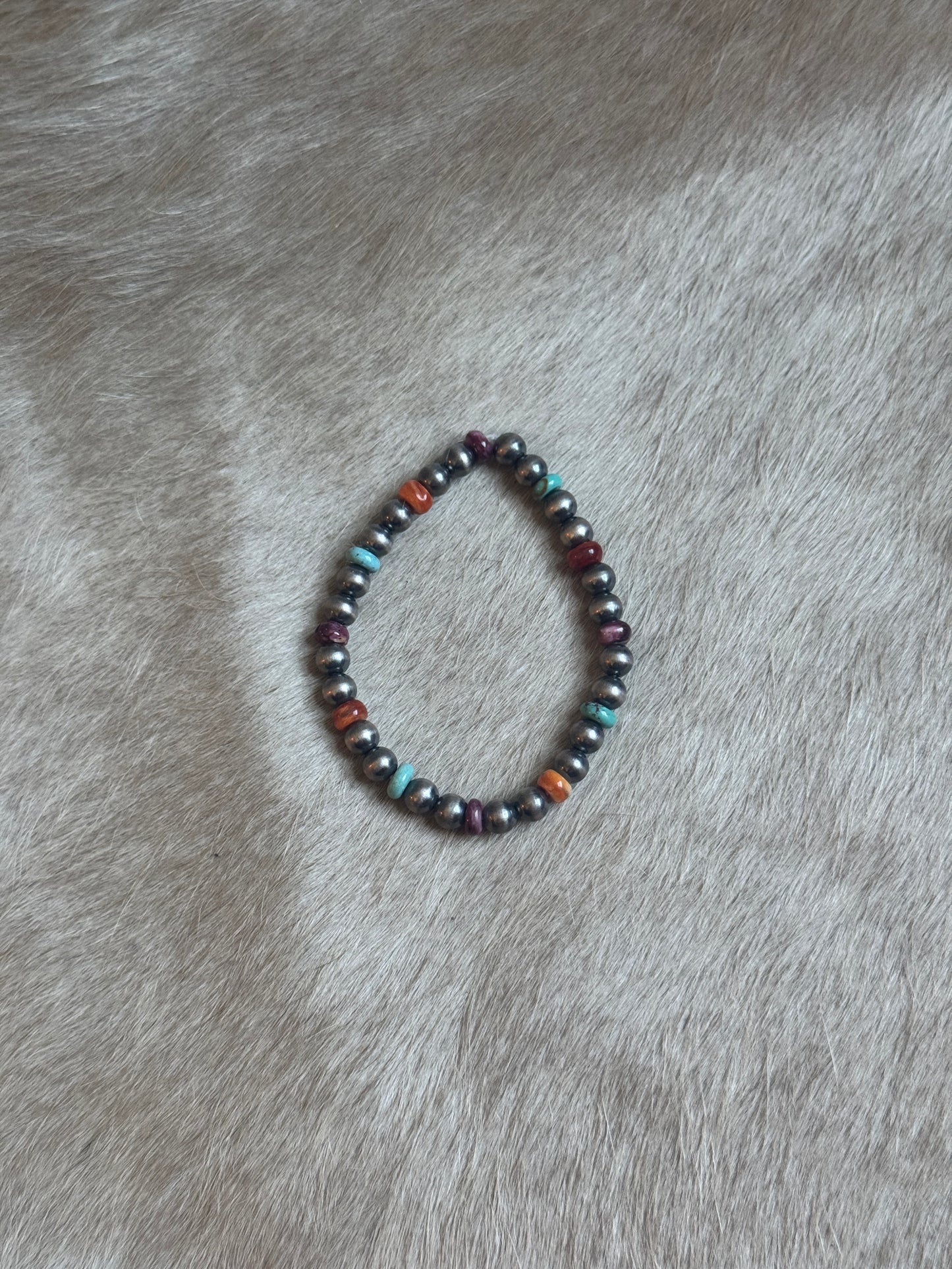 Pearl & Multi-Stone Stretchy Bracelet