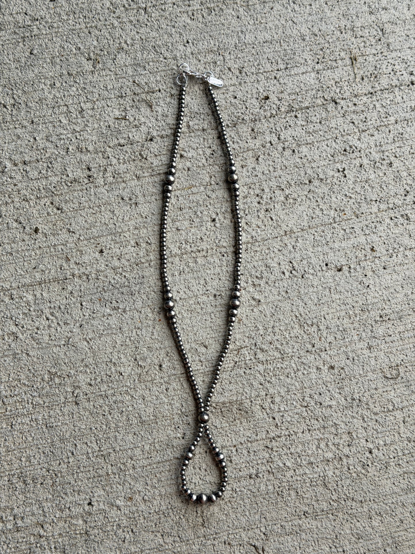 16" 3-6mm Silver Plated Loop Necklace