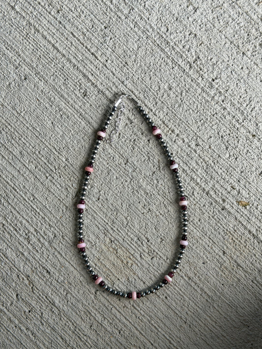 14-15.5" Pearl, Pink Conch, Purple Spiny