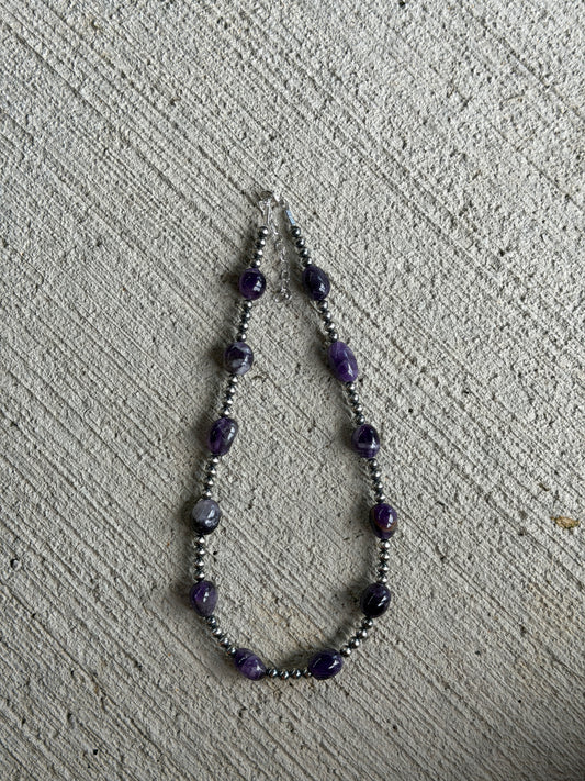 14.5-16" Pearl & Purple Amethyst