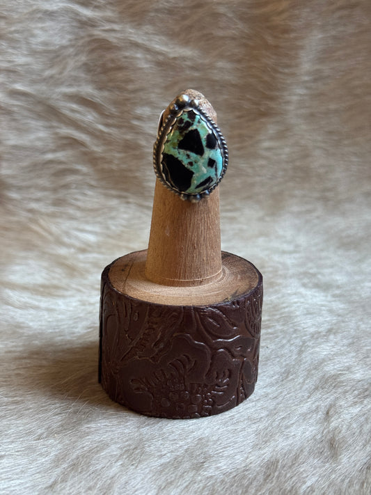 Sz 7 BlackJack Turquoise Ring