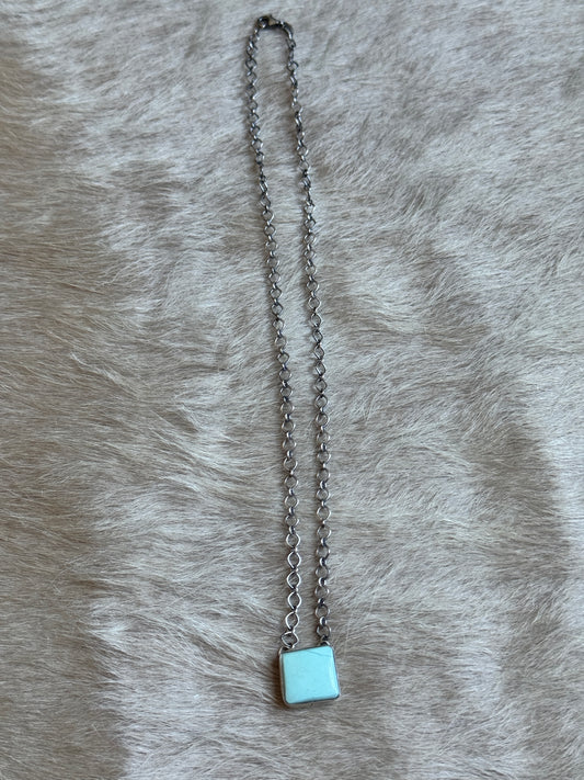 18" Turquoise Square Necklace