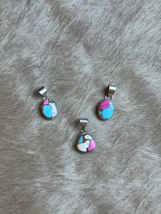 Cotton Candy Dahlia Pendant