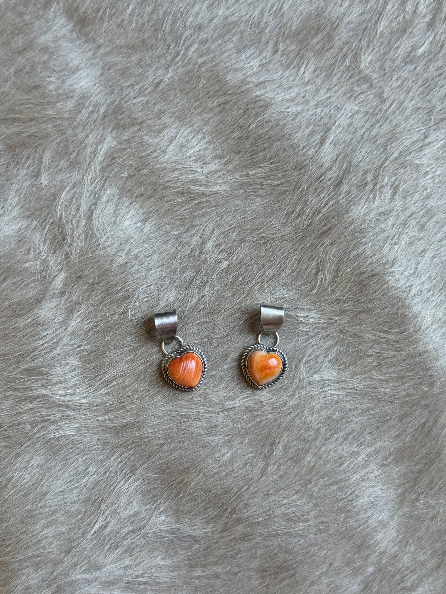 Orange Spiny Heart Pendant