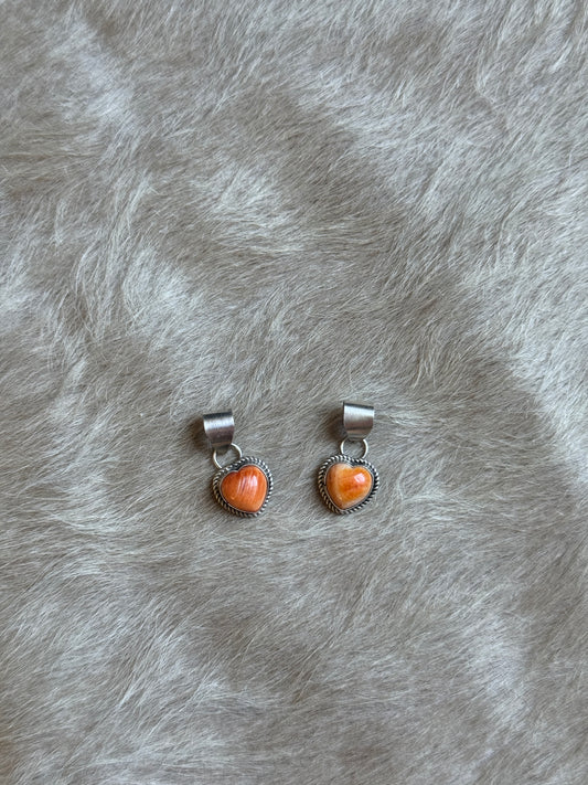 Orange Spiny Heart Pendant
