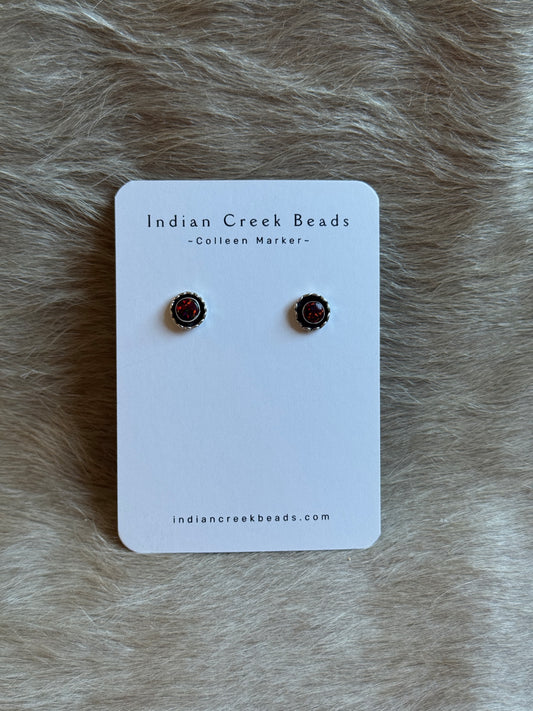 Red Opal Studs