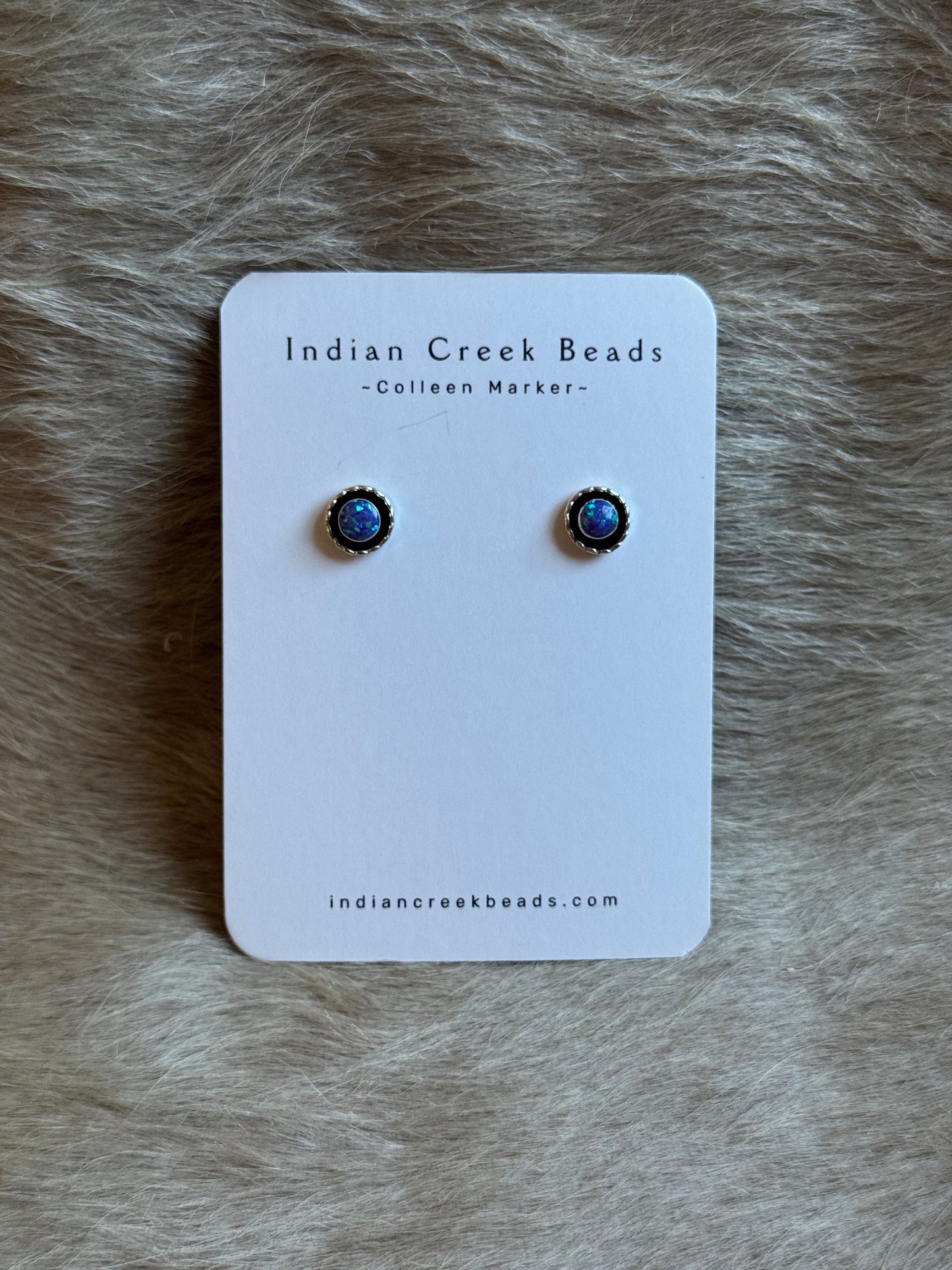 Blue Opal Sterling Studs