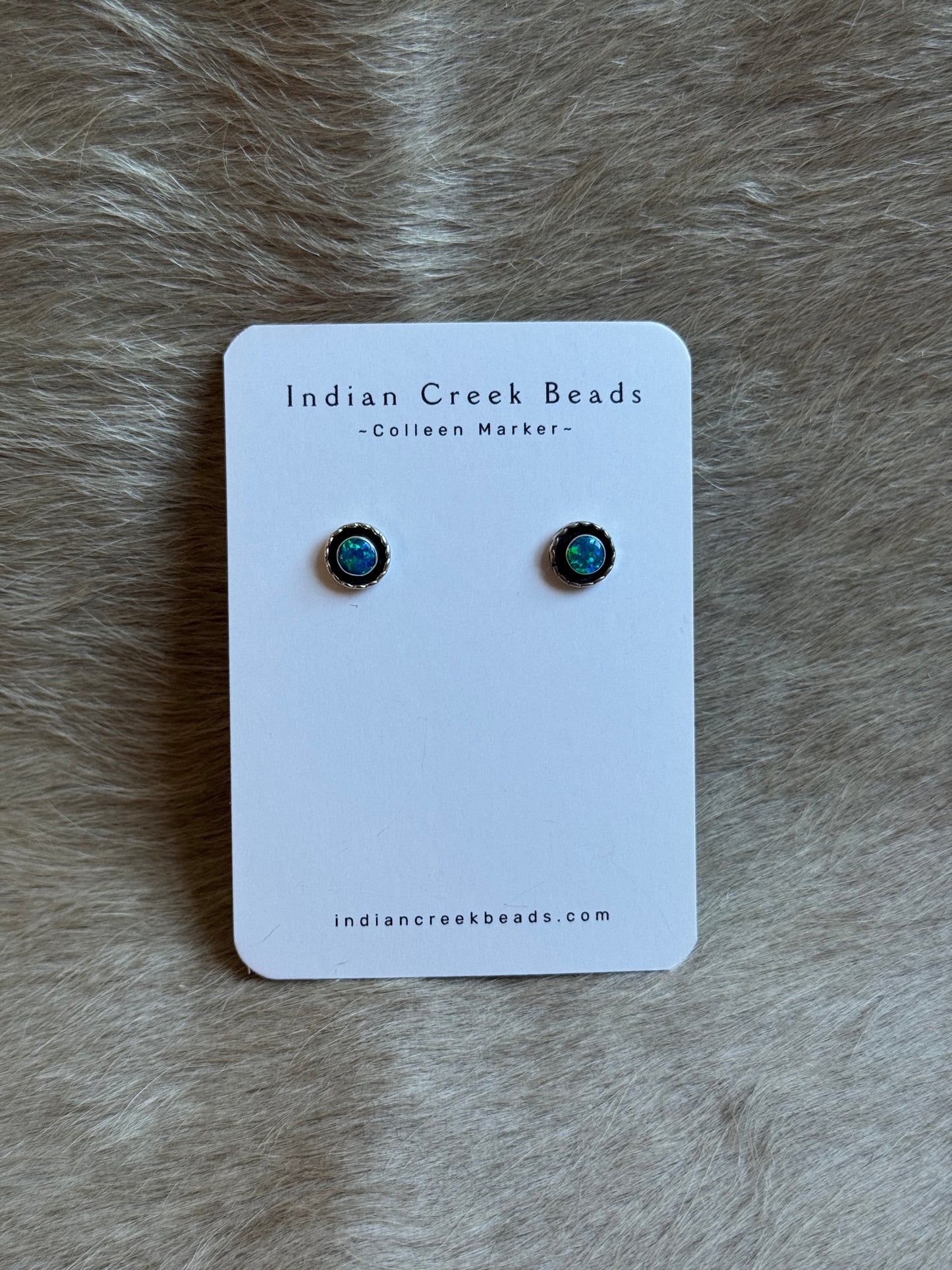 Turquoise Opal Sterling Studs