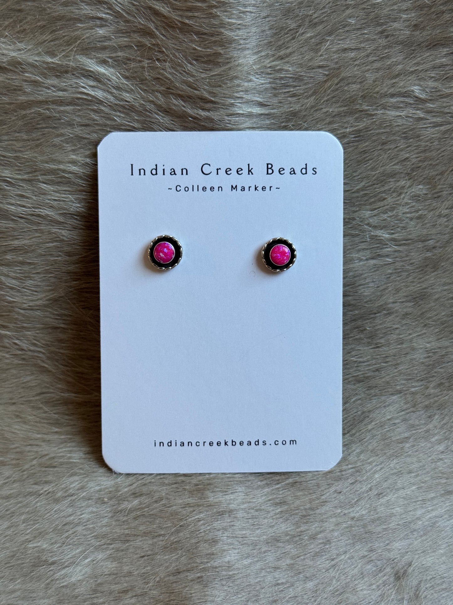 Hot Pink Sterling Studs