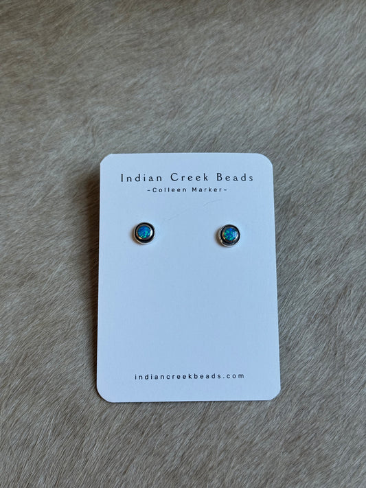 Blue Opal Shadowbox Simple Studs