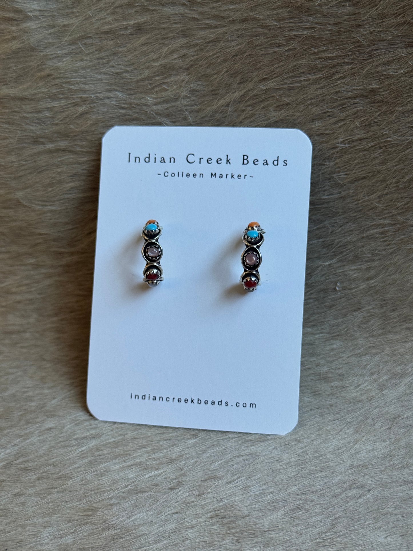 Multi-Stone Hoop Earrings