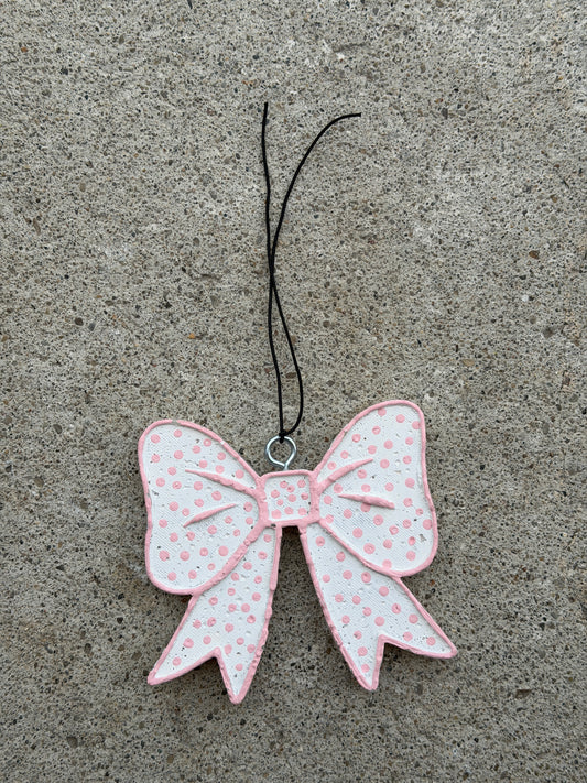 Pink Polka Dot Bow Freshie