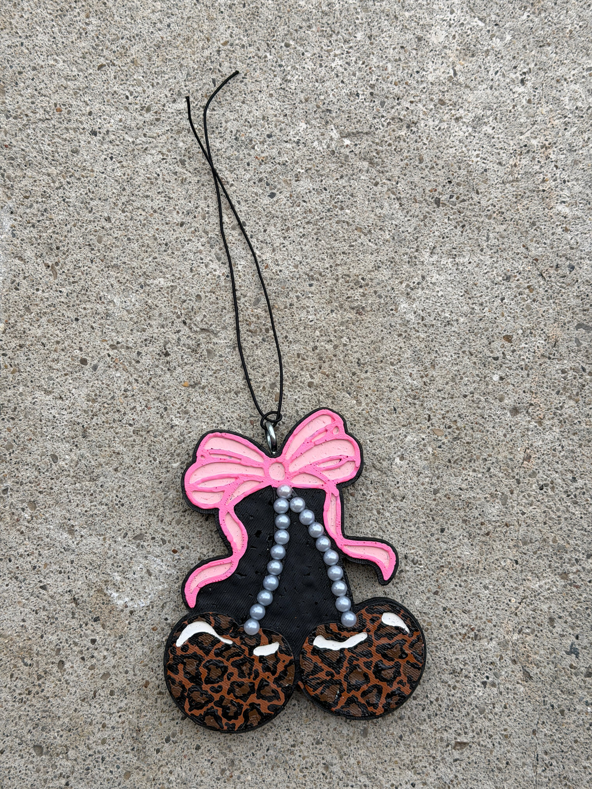 Cheetah Pink Bow Cherries Freshie
