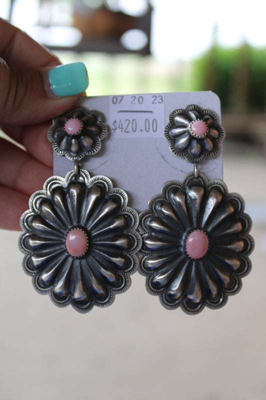 Pink Conch Dangles Concho