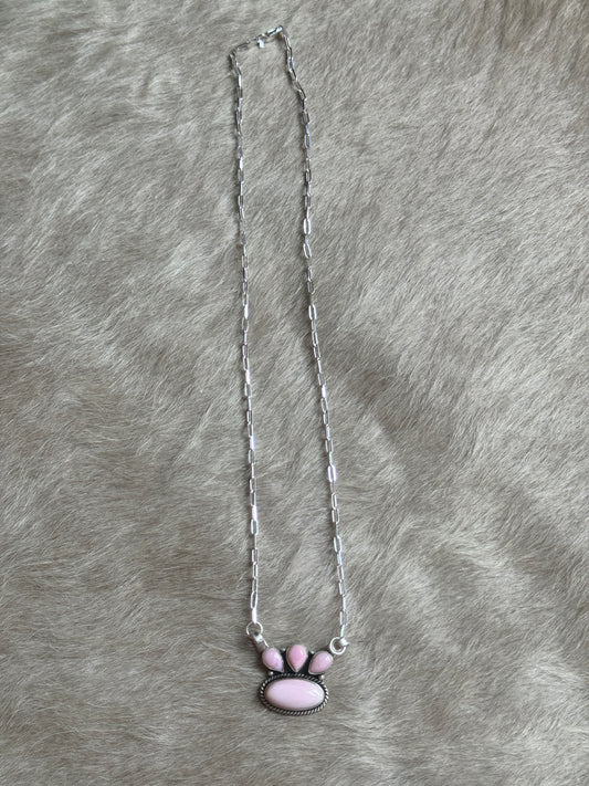 20" Pink Conch Cluster Necklace