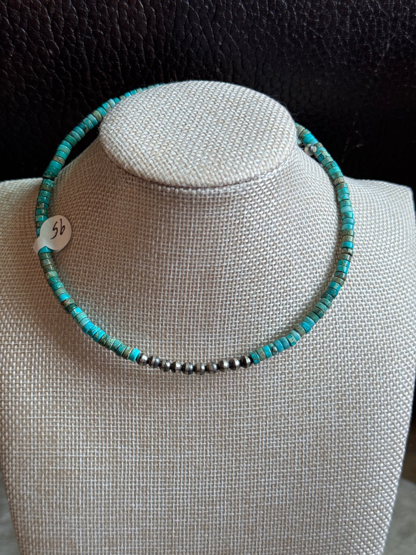 Turquoise & Pearl Memory Wire Choker