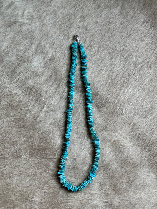 17" Genuine Turquoise Chip Necklace