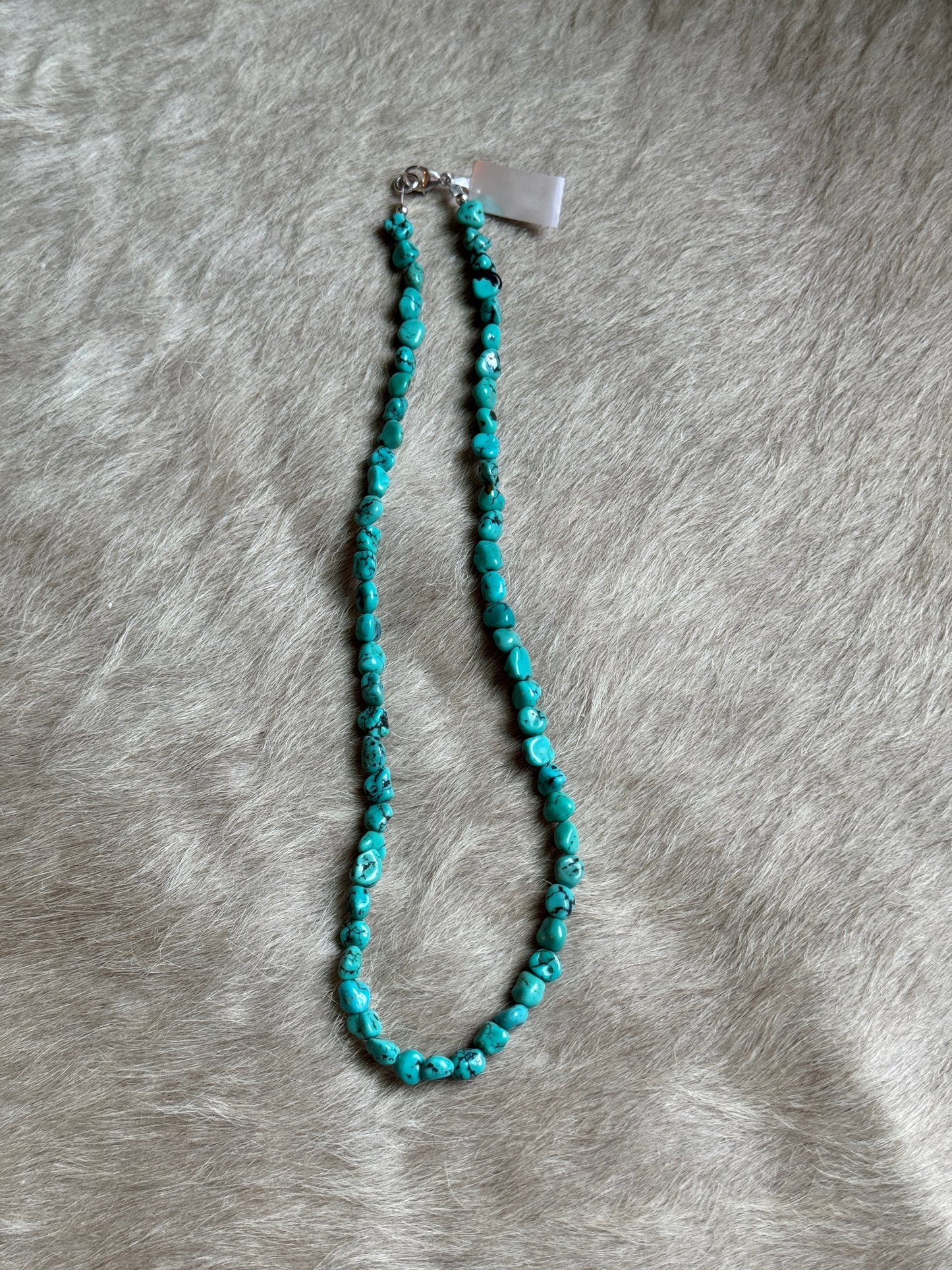17" Genuine Turquoise Nugget Necklace