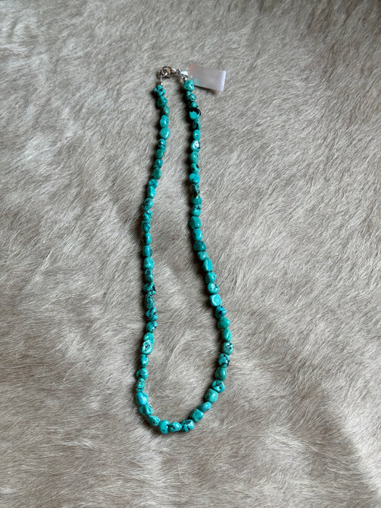 17" Genuine Turquoise Nugget Necklace