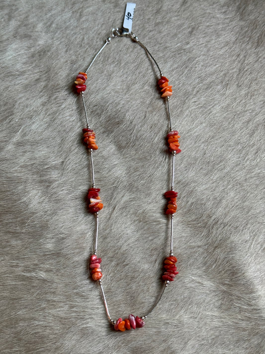 18" Orange Spiny Liquid Silver