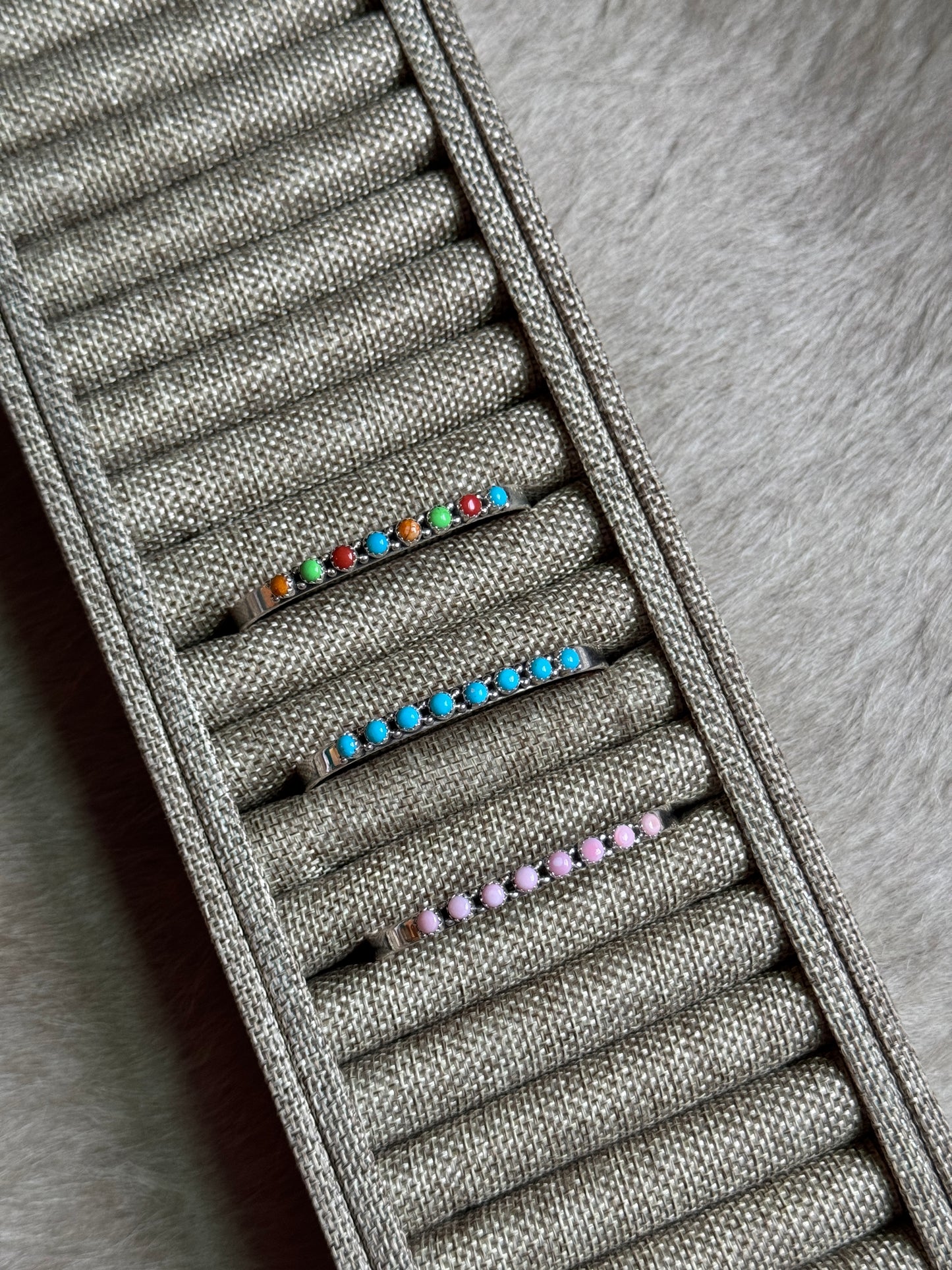 8 Stone Sterling Cuff