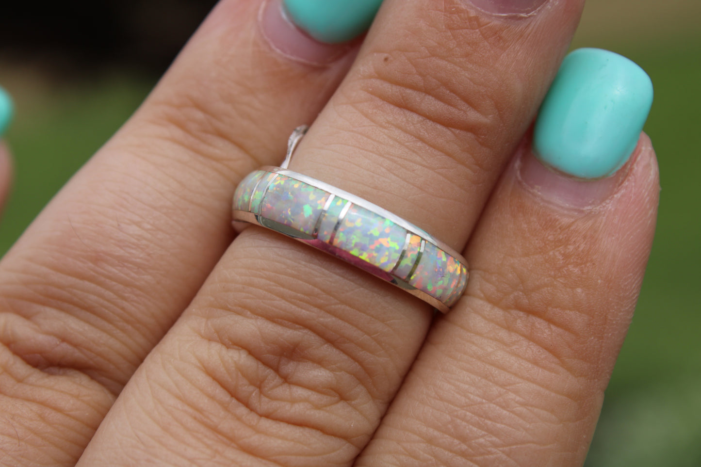 White Opal Ring, Size 8