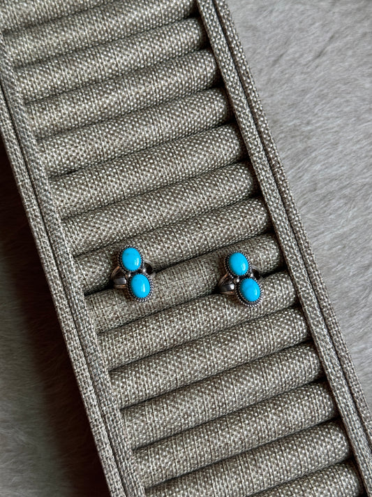 2 Stone Kingman Turquoise Ring