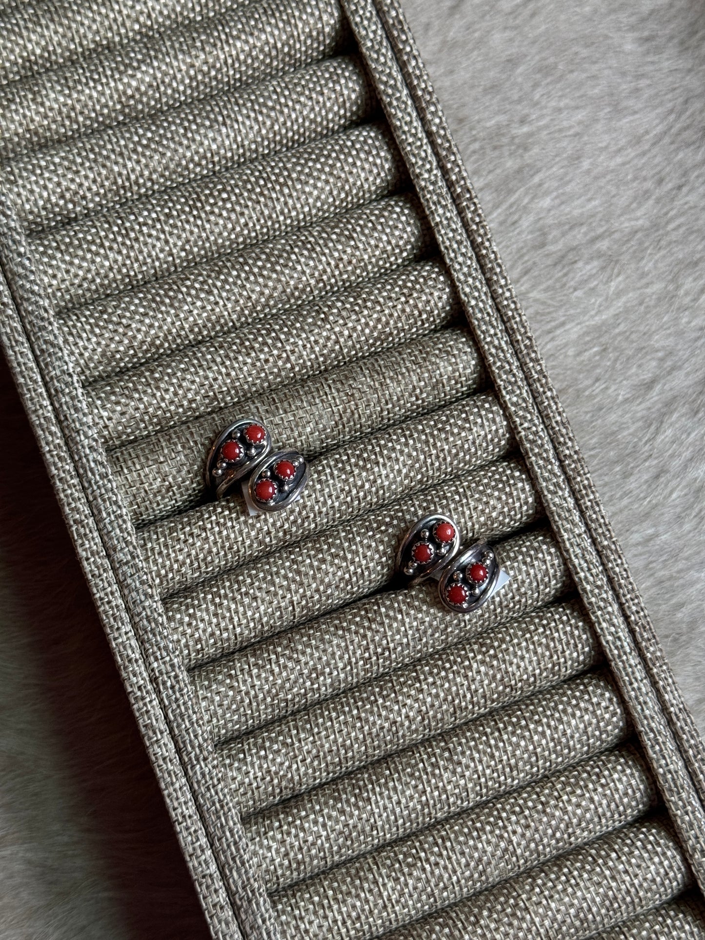 Red Coral Adjustable Ring