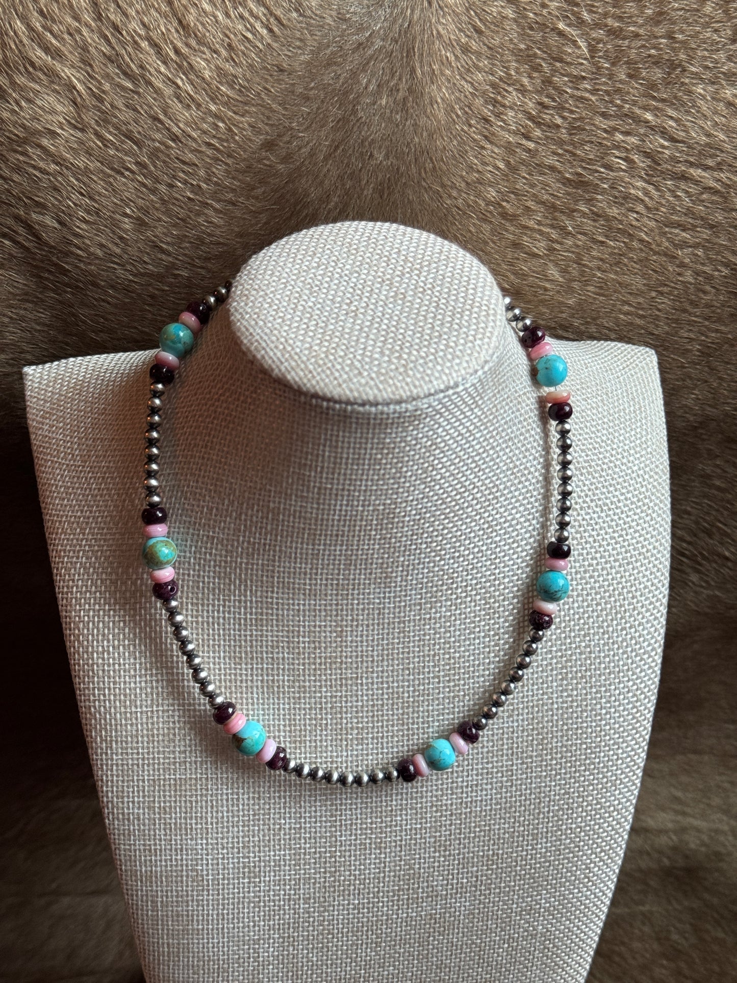 15-16.5" Pearl, Pink Conch, Spiny, Turquoise