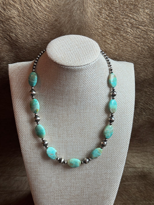 17-18.5" Pearl & Genuine Turquoise