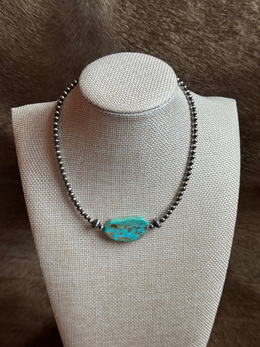 14-15.5" Pearl & Kingman Turquoise Slab