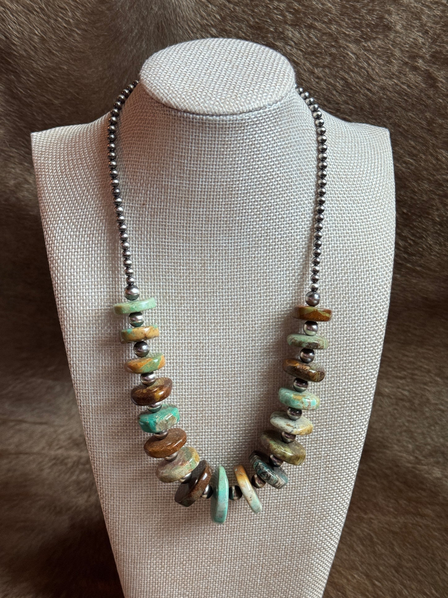 19.5-21" Pearl & Genuine Turquoise