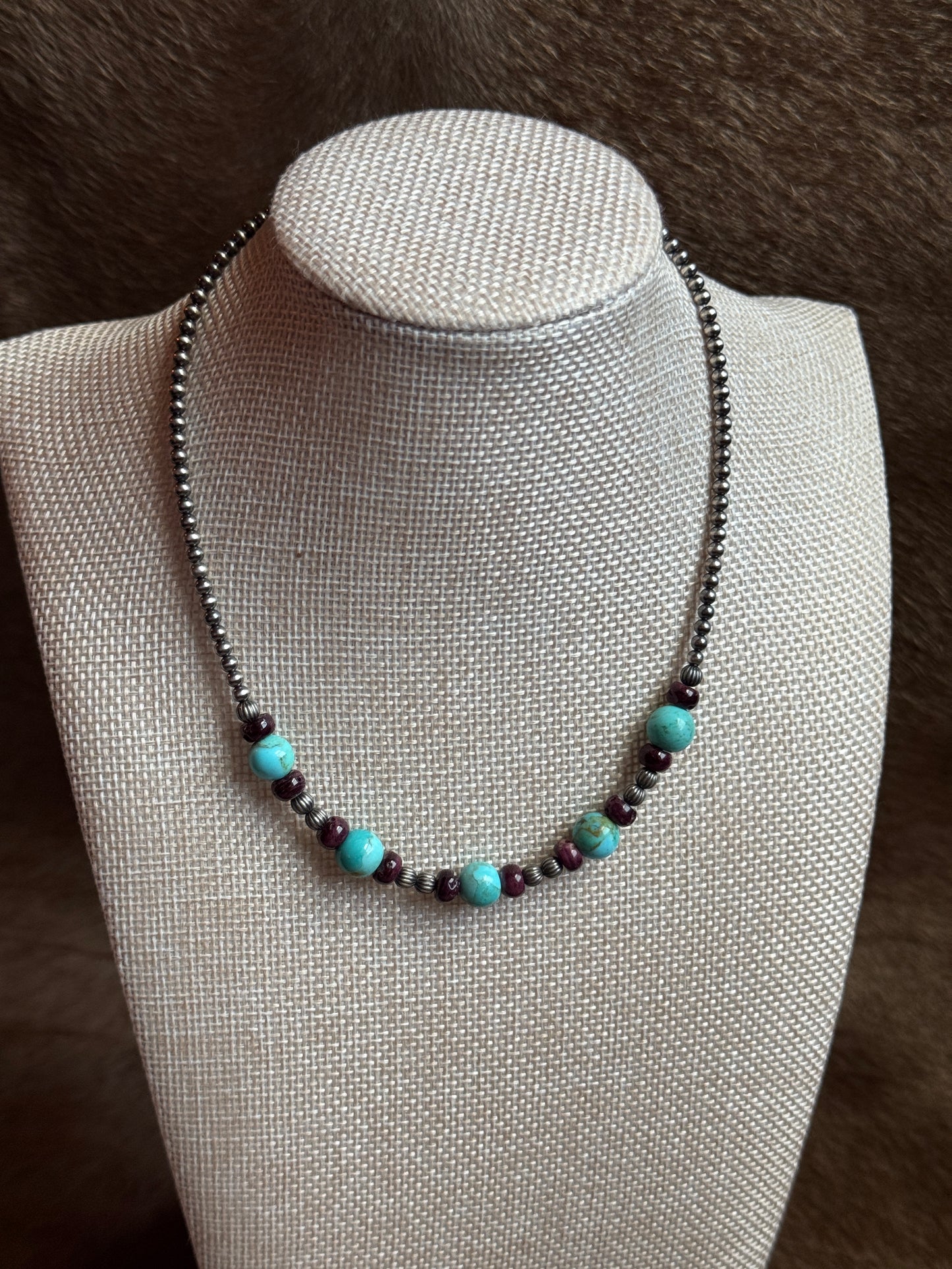 14.5-16" Pearl, Purple Spiny & Turquosie