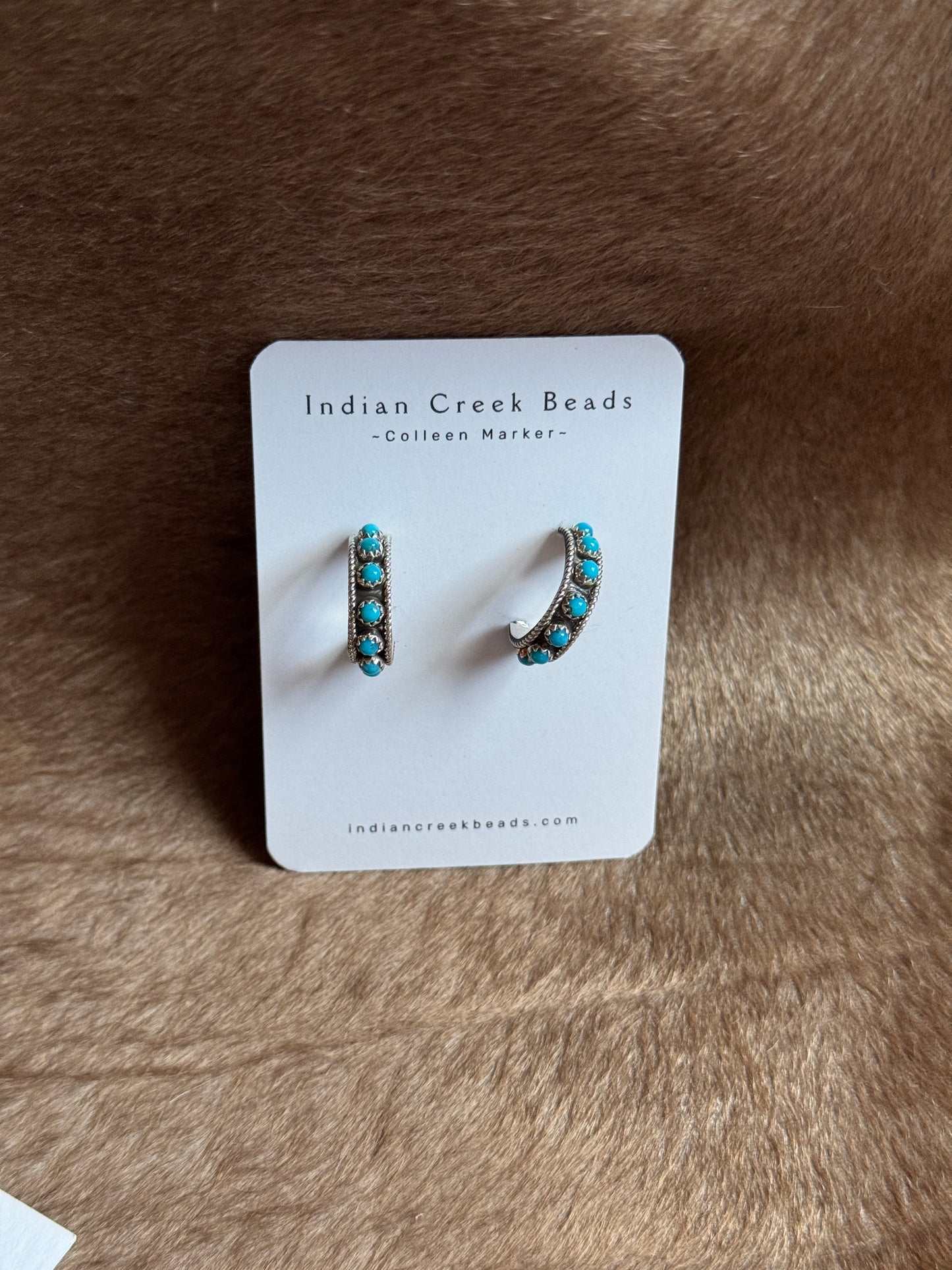 Turquoise Sterling Hoops
