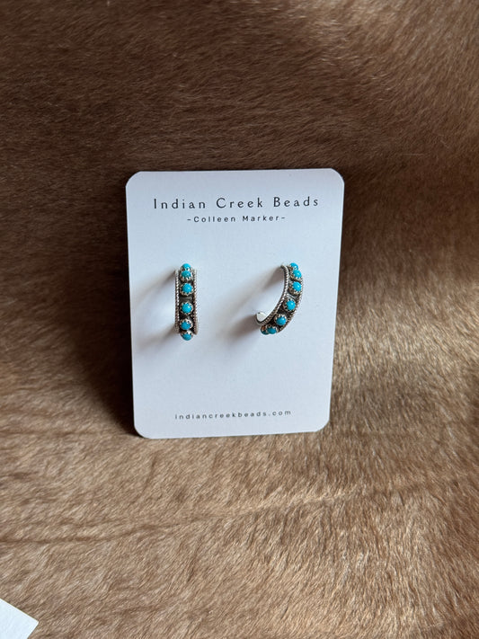 Turquoise Sterling Hoops