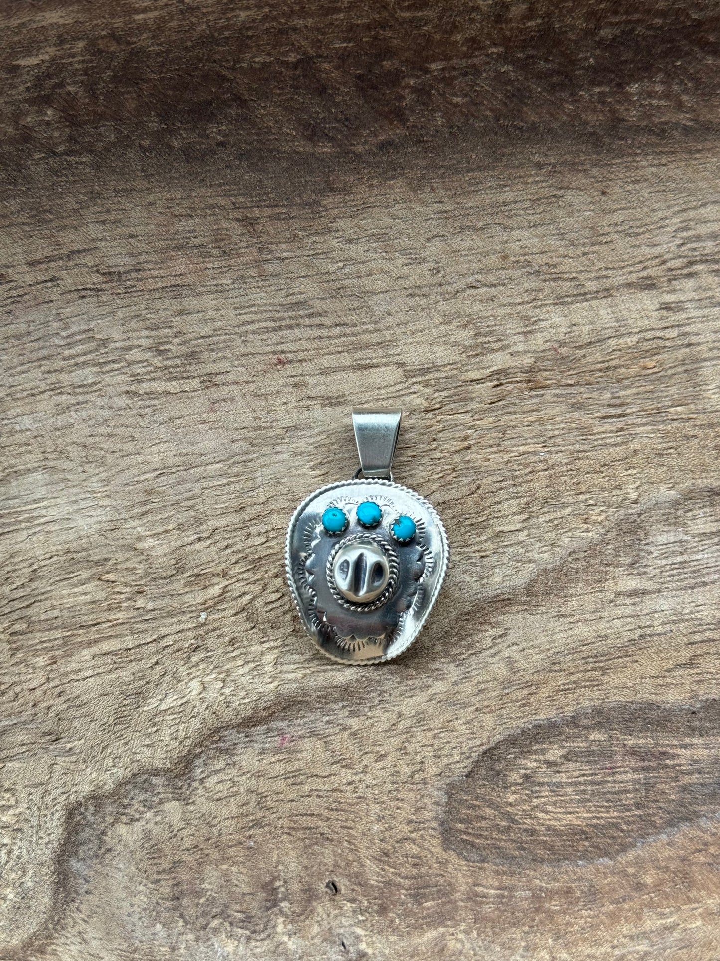 Kingman Turquoise Hat Pendant
