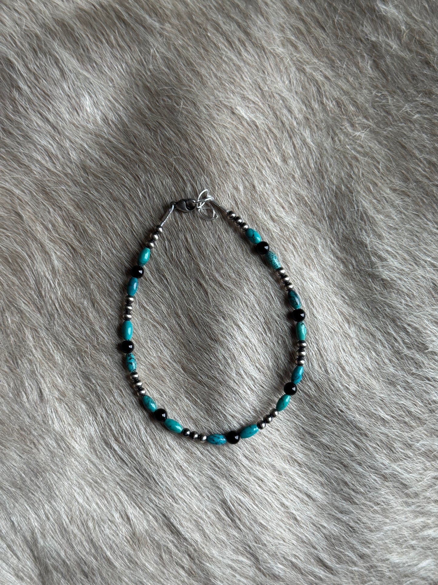 8-8.5" Turquoise, Black Onyx, Pearl