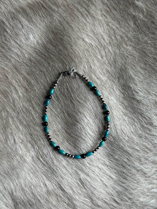 8-8.5" Turquoise, Black Onyx, Pearl
