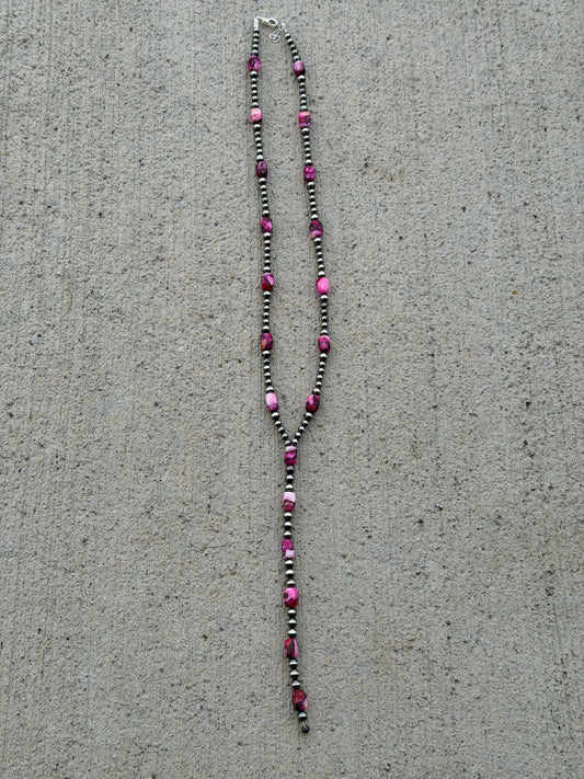 20.5-21.5" Pink Dahlia Lariat