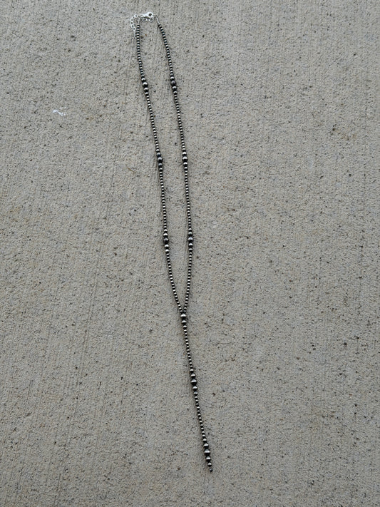 24-26" 3-6mm Sterling Pearl Lariat