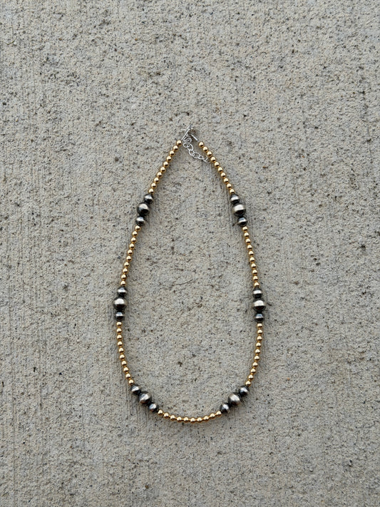 15-17" 4mm Gold & 6-8mm Pearl