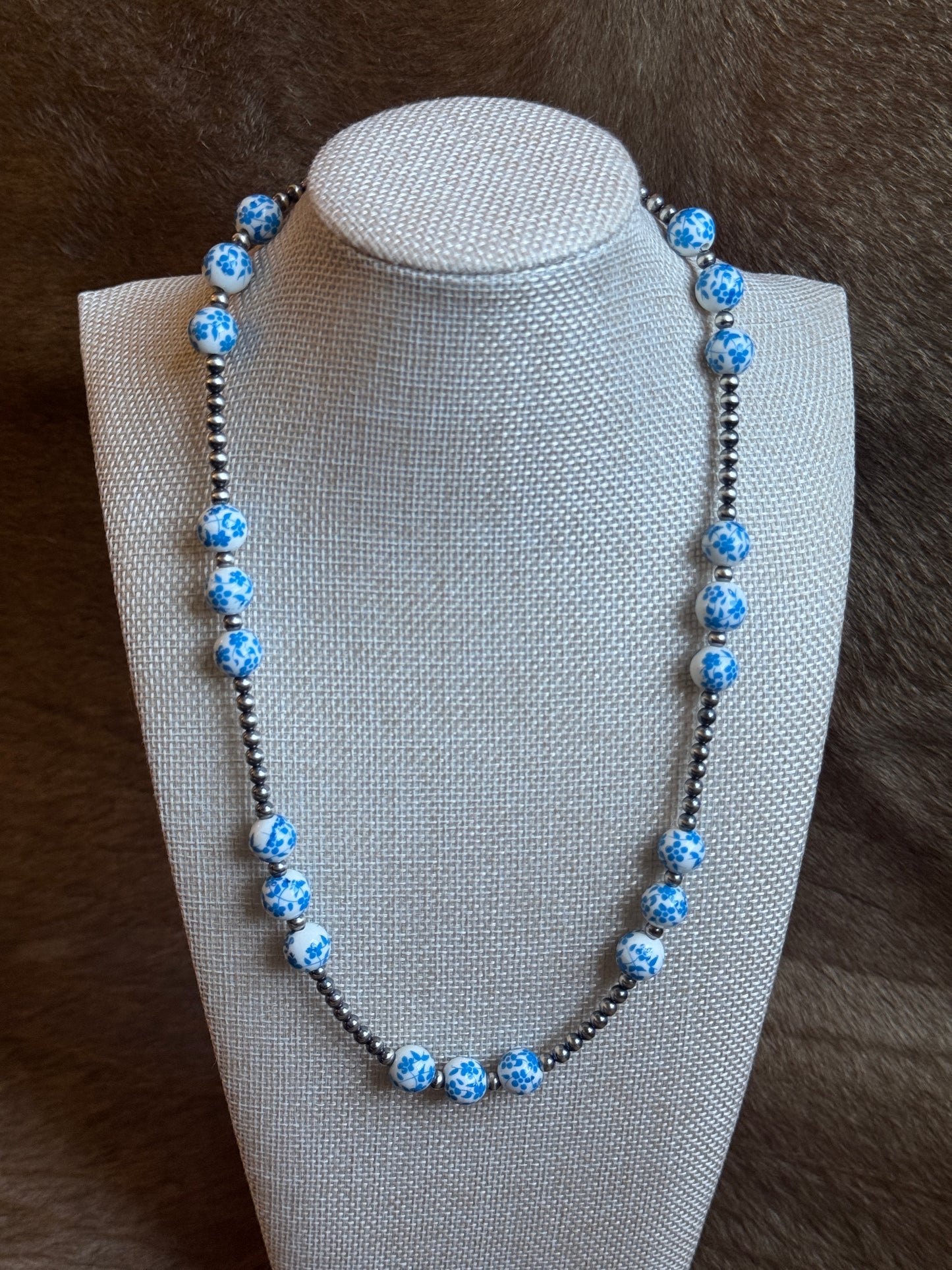 20.5-22" Blue Floral China