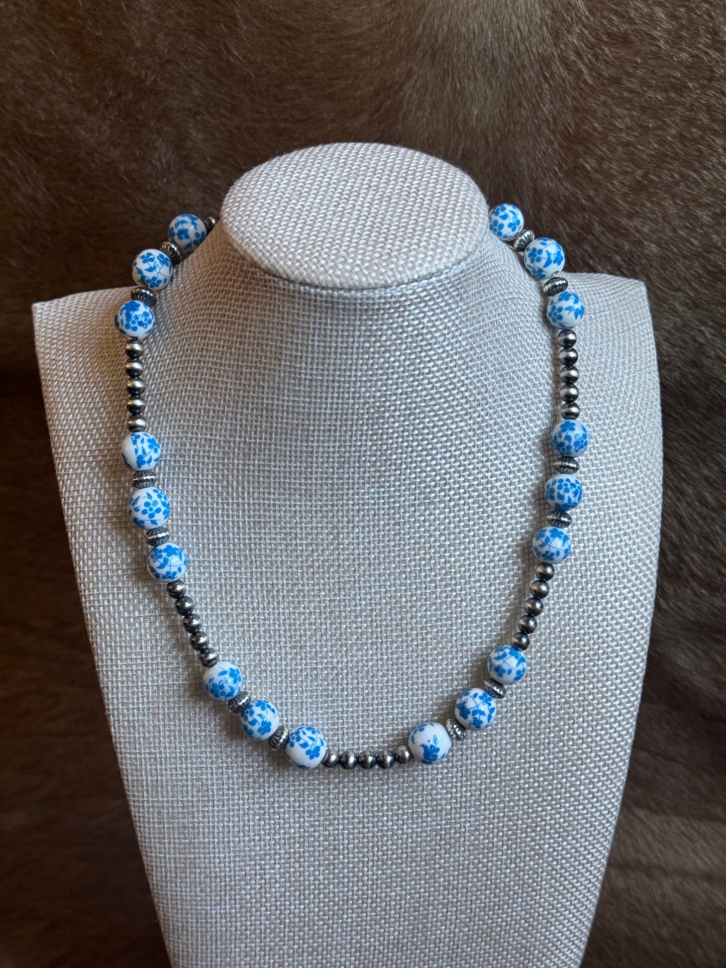 17-18.5" Blue Floral China