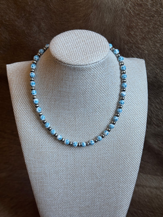 14.5-16" Blue Floral China