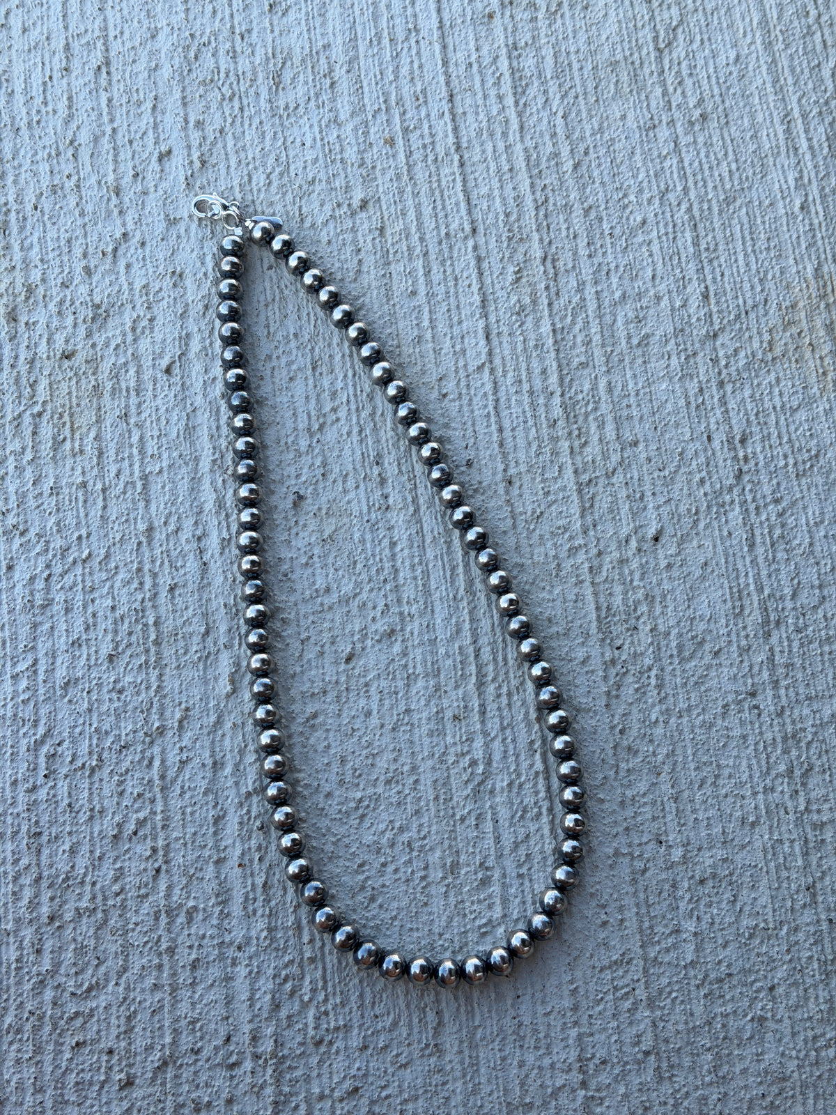 22" 8mm Silver PLATED pearls