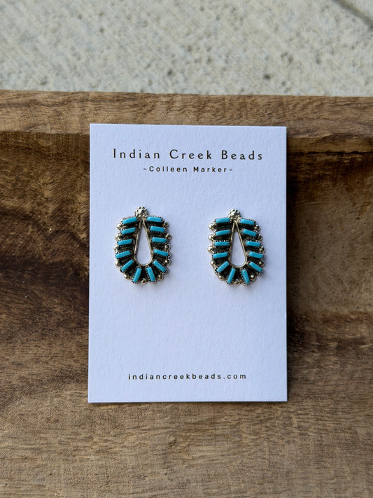 Turquoise Needlepoint Earrings